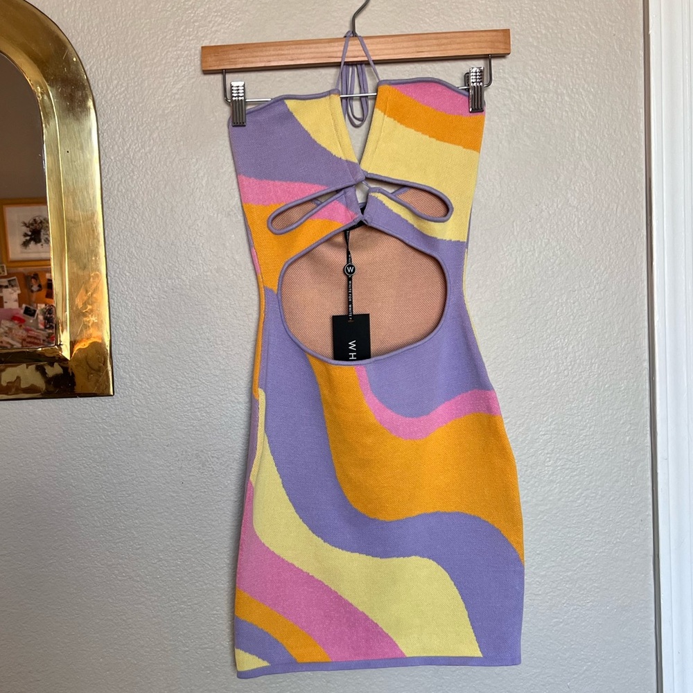 Brand new with tags - White Fox Not Gonna Stop Mini Dress Wave Print